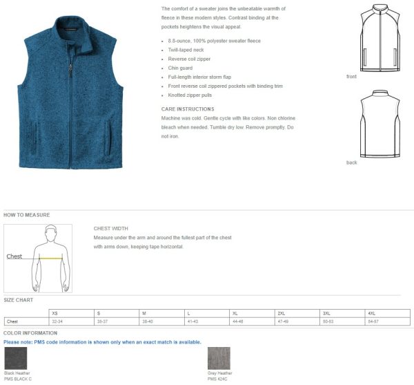 F236 - Port Authority ® Sweater Fleece Vest - Image 2