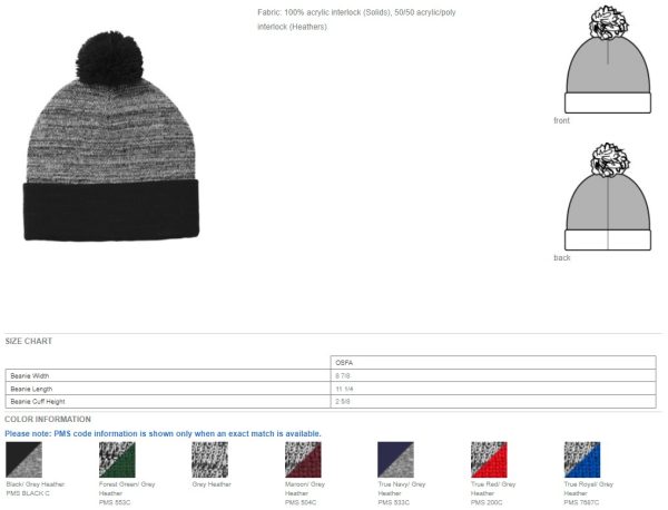 STC41 - Sport-Tek ® Heather Pom Pom Beanie - Image 2